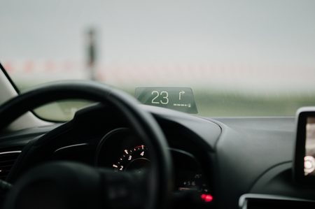 Car with head up display