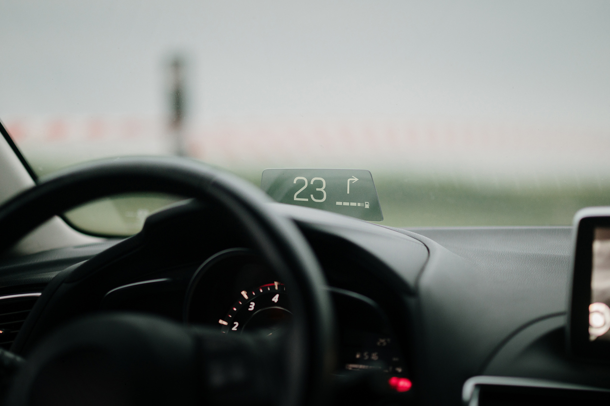Car with head up display